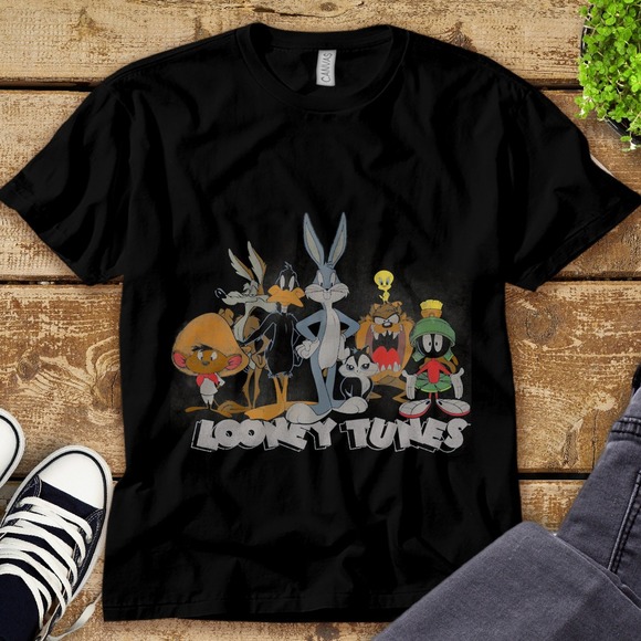 Looney Tunes Group Shot Line Up Cartoon Unisex Tee Adult T-shirt Kid Shirt - Picture 1 of 2